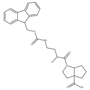 1-[4-({[(9H-fluoren-9-yl)methoxy]carbonyl}amino)-2-methylbutanoyl]-octahydrocyclopenta[b]pyrrole-3a-carboxylic acid结构式