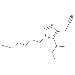 2-[1-(5-hydroxypentyl)-5-(1-methoxyethyl)-1H-1,2,3-triazol-4-yl]acetonitrile结构式
