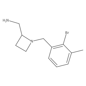 {1-[(2-Bromo-3-methylphenyl)methyl]azetidin-2-yl}methanamine Structure