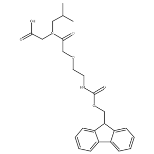 2-{2-[2-({[(9H-fluoren-9-yl)methoxy]carbonyl}amino)ethoxy]-N-(2-methylpropyl)acetamido}acetic acid结构式
