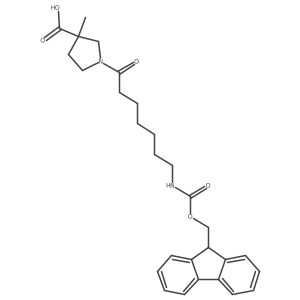 1-[7-({[(9H-fluoren-9-yl)methoxy]carbonyl}amino)heptanoyl]-3-methylpyrrolidine-3-carboxylic acid Structure