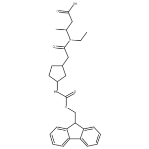 3-{N-ethyl-2-[3-({[(9H-fluoren-9-yl)methoxy]carbonyl}amino)cyclopentyl]acetamido}butanoic acid Structure