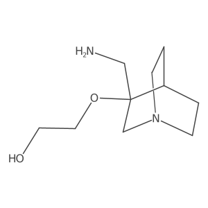 2-{[3-(Aminomethyl)-1-azabicyclo[2.2.2]octan-3-yl]oxy}ethan-1-ol结构式