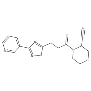 4-[3-(3-Pyridin-3-yl-1,2,4-oxadiazol-5-yl)propanoyl]thiomorpholine-3-carbonitrile结构式