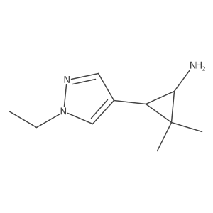 rac-(1R,3R)-3-(1-ethyl-1H-pyrazol-4-yl)-2,2-dimethylcyclopropan-1-amine Structure