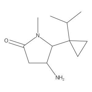 (4S,5R)-4-amino-1-methyl-5-(1-propan-2-ylcyclopropyl)pyrrolidin-2-one结构式