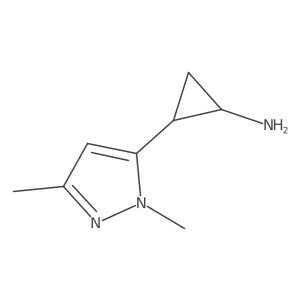rac-(1R,2R)-2-(1,3-dimethyl-1H-pyrazol-5-yl)cyclopropan-1-amine Structure