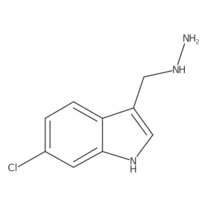 6-chloro-3-(hydrazinylmethyl)-1H-indole结构式