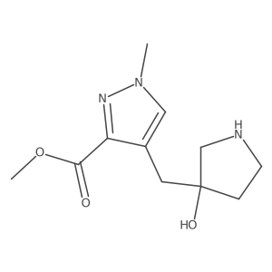methyl 4-[(3-hydroxypyrrolidin-3-yl)methyl]-1-methyl-1H-pyrazole-3-carboxylate Structure
