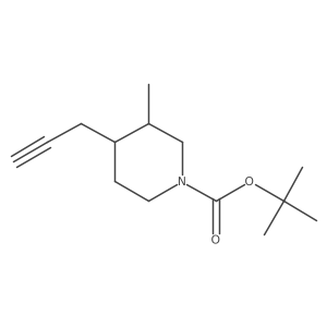 Tert-butyl 3-methyl-4-(prop-2-yn-1-yl)piperidine-1-carboxylate结构式