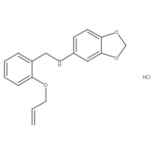 N-[(2-Prop-2-enoxyphenyl)methyl]-1,3-benzodioxol-5-amine;hydrochloride Structure