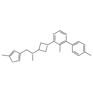 1-[5-Fluoro-6-(4-fluorophenyl)pyrimidin-4-yl]-N-methyl-N-[(5-methyl-1,2-oxazol-3-yl)methyl]azetidin-3-amine Structure