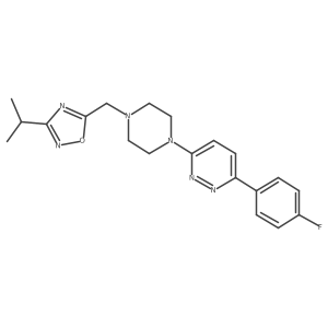 3-(4-Fluorophenyl)-6-(4-{[3-(propan-2-yl)-1,2,4-oxadiazol-5-yl]methyl}piperazin-1-yl)pyridazine Structure