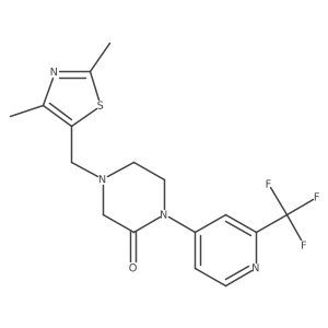 4-[(2,4-Dimethyl-1,3-thiazol-5-yl)methyl]-1-[2-(trifluoromethyl)pyridin-4-yl]piperazin-2-one结构式