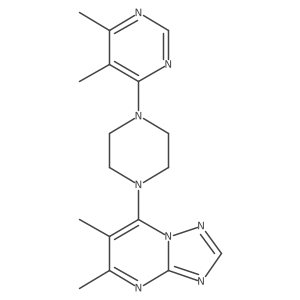 4-(4-{5,6-Dimethyl-[1,2,4]triazolo[1,5-a]pyrimidin-7-yl}piperazin-1-yl)-5,6-dimethylpyrimidine Structure