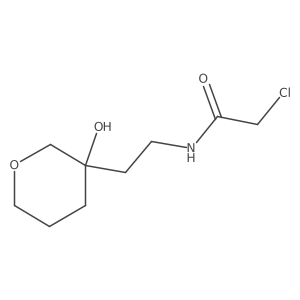 2-Chloro-N-[2-(3-hydroxyoxan-3-yl)ethyl]acetamide结构式