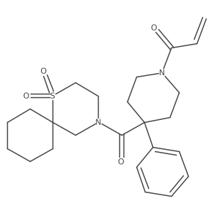 4-[4-Phenyl-1-(prop-2-enoyl)piperidine-4-carbonyl]-1lambda6-thia-4-azaspiro[5.5]undecane-1,1-dione结构式
