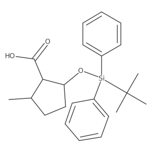 Rel-(1R,2R)-2-((tert-butyldiphenylsilyl)oxy)-5-methylcyclopentane-1-carboxylic acid结构式