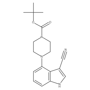 1,1-Dimethylethyl 4-(3-cyano-1H-indol-4-yl)-1-piperazinecarboxylate结构式