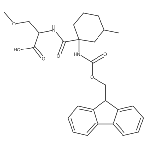(2S)-2-{[1-({[(9H-fluoren-9-yl)methoxy]carbonyl}amino)-3-methylcyclohexyl]formamido}-3-methoxypropanoic acid结构式
