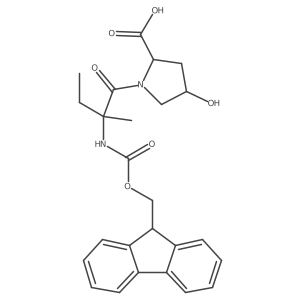 (2S,4R)-1-[2-({[(9H-fluoren-9-yl)methoxy]carbonyl}amino)-2-methylbutanoyl]-4-hydroxypyrrolidine-2-carboxylic acid结构式
