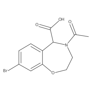 4-Acetyl-8-bromo-2,3,4,5-tetrahydro-1,4-benzoxazepine-5-carboxylic acid结构式
