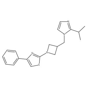 4-phenyl-2-(3-{[2-(propan-2-yl)-1H-imidazol-1-yl]methyl}azetidin-1-yl)-1,3-thiazole结构式