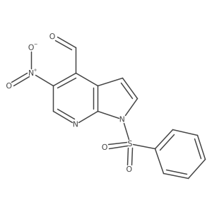 5-Nitro-1-(phenylsulfonyl)-1H-pyrrolo[2,3-b]pyridine-4-carbaldehyde结构式