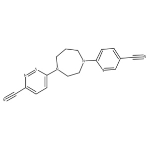 6-[4-(5-Cyanopyridin-2-yl)-1,4-diazepan-1-yl]pyridazine-3-carbonitrile结构式
