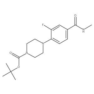 1,1-Dimethylethyl 4-[2-fluoro-4-[(methylamino)carbonyl]phenyl]-1-piperazinecarboxylate结构式