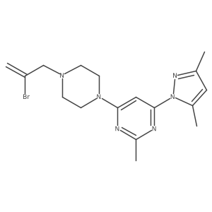 4-[4-(2-bromoprop-2-en-1-yl)piperazin-1-yl]-6-(3,5-dimethyl-1H-pyrazol-1-yl)-2-methylpyrimidine结构式