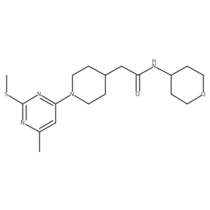 2-{1-[6-methyl-2-(methylsulfanyl)pyrimidin-4-yl]piperidin-4-yl}-N-(oxan-4-yl)acetamide Structure