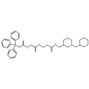 N-[2-[[3-[[(3S)-1-(cyclohexylmethyl)piperidin-3-yl]methylamino]-3-oxopropyl]amino]-2-oxoethyl]-3,3,3-triphenylpropanamide结构式