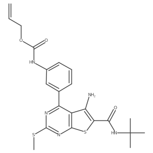 Allyl (3-(5-amino-6-(tert-butylcarbamoyl)-2-(methylthio)thieno[2,3-d]pyrimidin-4-yl)phenyl)carbamate Structure