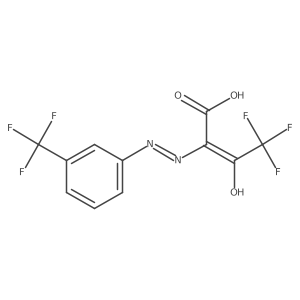4,4,4-trifluoro-3-oxo-2-{(E)-2-[3-(trifluoromethyl)phenyl]hydrazono}butanoic acid结构式