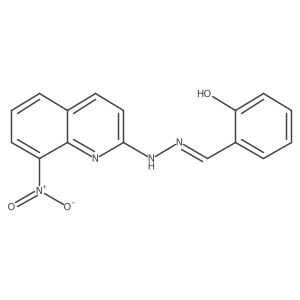 Benzaldehyde, 2-hydroxy-, (8-nitro-2-quinolinyl)hydrazone, (E)- Structure