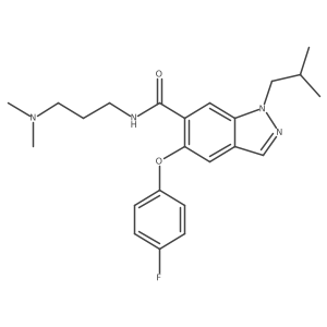 1h-Indazole-6-carboxamide,n-[3-(dimethylamino)propyl]-5-(4-fluorophenoxy)-1-(2-methylpropyl)- Structure