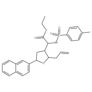 Ethyl (R)-2-((2R,3R,5R)-2-allyl-5-(naphthalen-2-YL)tetrahydrofuran-3-YL)-2-((4-methylphenyl)sulfonamido)acetate Structure