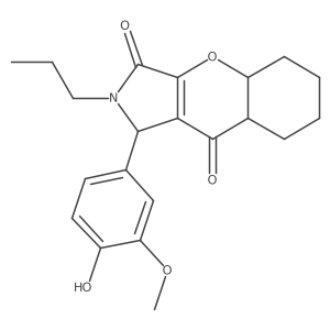 1-(4-hydroxy-3-methoxyphenyl)-2-propyl-4a,5,6,7,8,8a-hexahydro-1H-chromeno[2,3-c]pyrrole-3,9-dione结构式