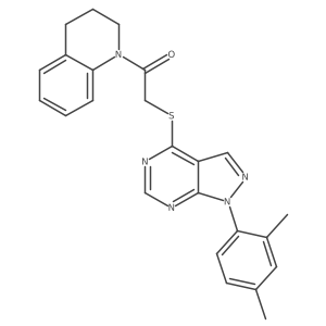 1-(3,4-dihydroquinolin-1(2H)-yl)-2-((1-(2,4-dimethylphenyl)-1H-pyrazolo[3,4-d]pyrimidin-4-yl)thio)ethanone Structure