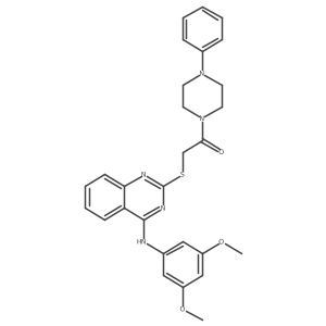 2-({4-[(3,5-Dimethoxyphenyl)amino]quinazolin-2-yl}sulfanyl)-1-(4-phenylpiperazin-1-yl)ethan-1-one结构式