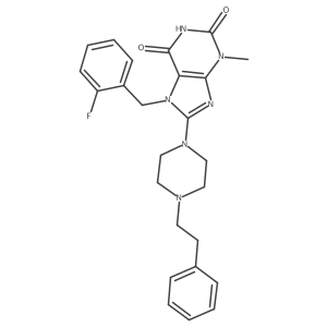 7-(2-fluorobenzyl)-3-methyl-8-(4-phenethylpiperazin-1-yl)-1H-purine-2,6(3H,7H)-dione Structure