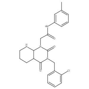 2-[3-[(2-chlorophenyl)methyl]-2,4-dioxo-4a,5,6,7,8,8a-hexahydropyrido[2,3-d]pyrimidin-1-yl]-N-(3-methylphenyl)acetamide结构式