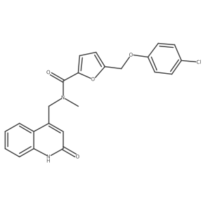 5-((4-chlorophenoxy)methyl)-N-((2-hydroxyquinolin-4-yl)methyl)-N-methylfuran-2-carboxamide结构式