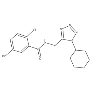 5-bromo-2-chloro-N-((1-cyclohexyl-1H-tetrazol-5-yl)methyl)benzamide结构式