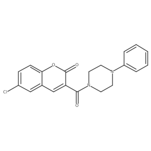 6-chloro-3-(4-phenylpiperazine-1-carbonyl)-2H-chromen-2-one结构式