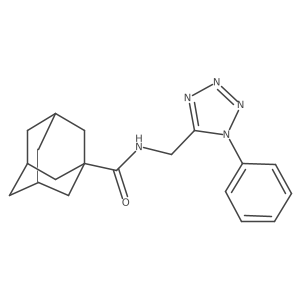 N-[(1-phenyl-1H-1,2,3,4-tetrazol-5-yl)methyl]adamantane-1-carboxamide结构式