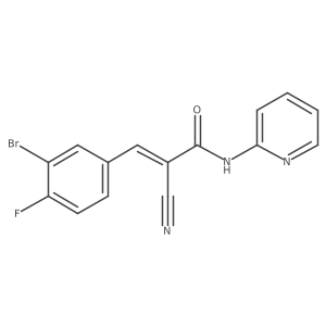 3-(3-bromo-4-fluorophenyl)-2-cyano-N-(pyridin-2-yl)prop-2-enamide Structure