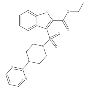 Ethyl 3-((4-(pyrimidin-2-yl)piperazin-1-yl)sulfonyl)benzo[b]thiophene-2-carboxylate Structure