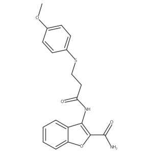 3-(3-((4-Methoxyphenyl)thio)propanamido)benzofuran-2-carboxamide结构式